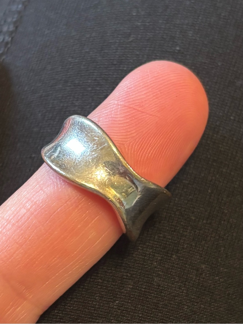 Lia Sophia Polished Silver-Tone Sculpted Band Ring